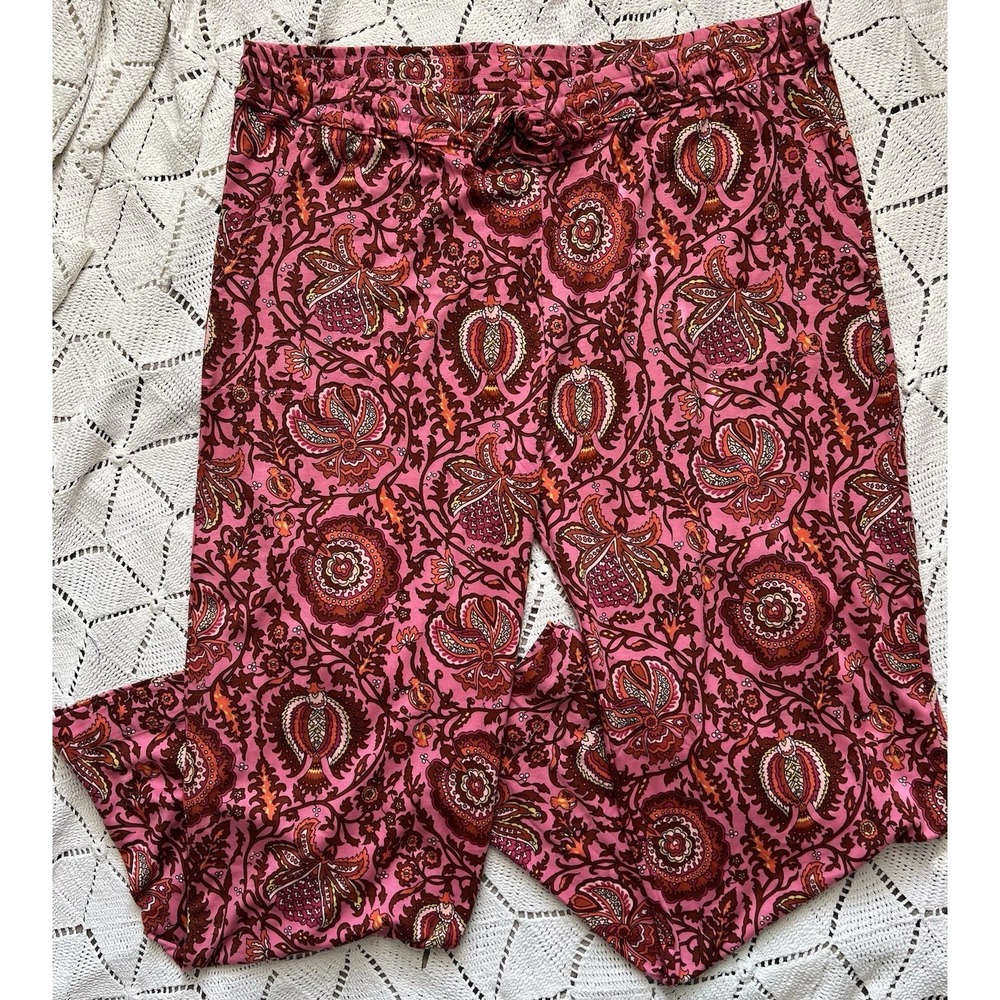 100% Cotton Vera Bradley 2XL Pink Paisley Lounge Pants Drawstring Comfortable